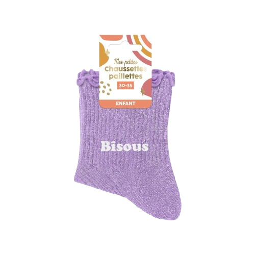 Chaussette Paillette Bisous Enfant 30/35