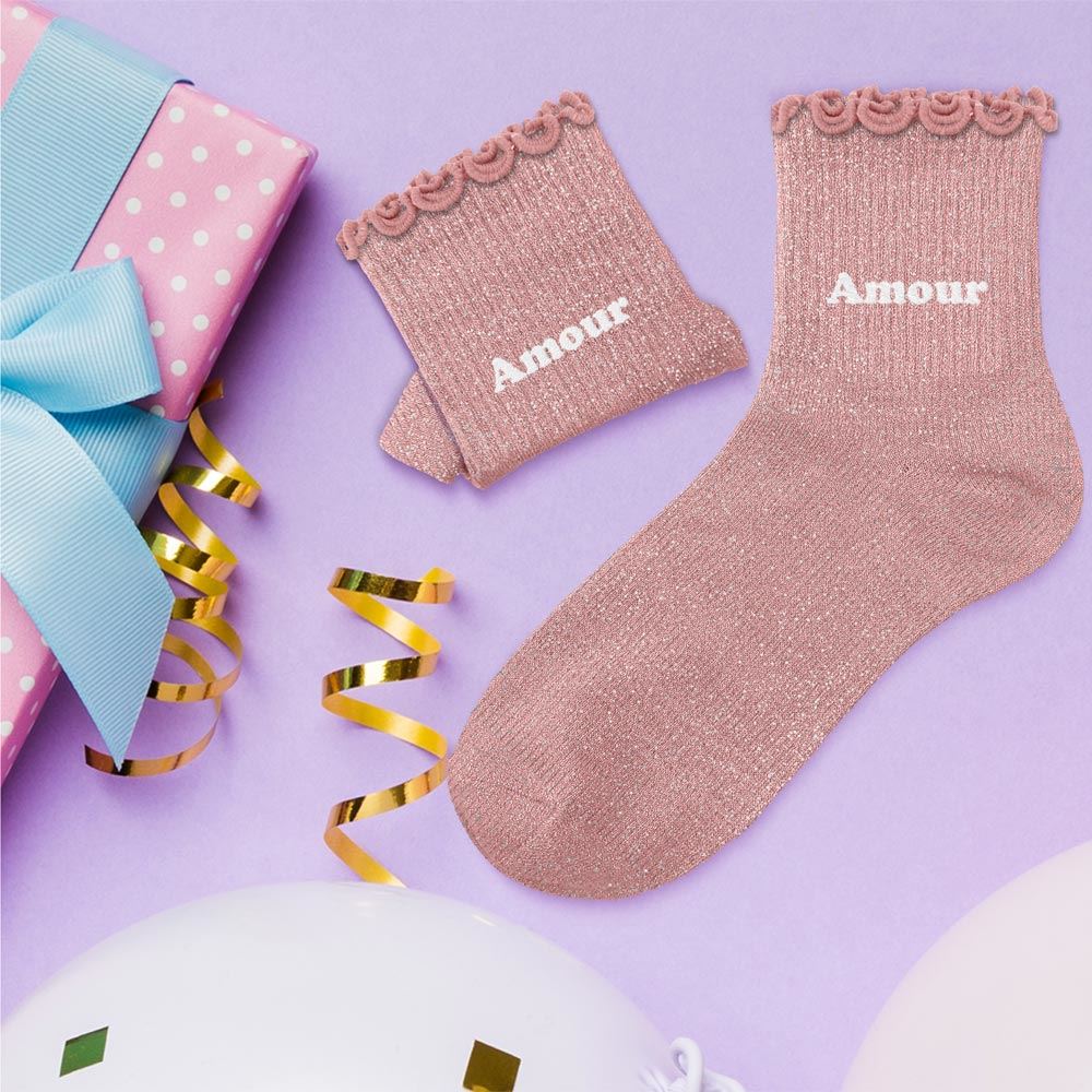 Chaussette Paillette Amour Enfant 30-35