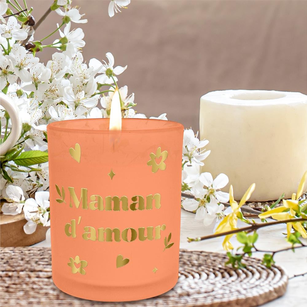 Bougie Orange Maman d'amour