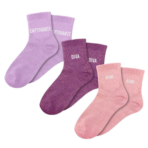 Coffret Trio Chaussette Paillette Captivante Diva Reine
