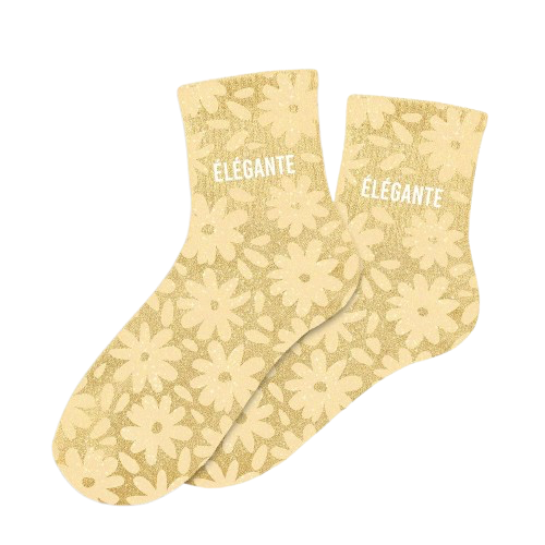 Chaussette Paillette Elegante Fleur