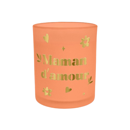 Bougie Orange Maman d'amour