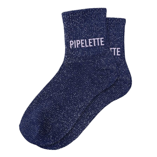 Chaussette Paillette Pipelette bleue