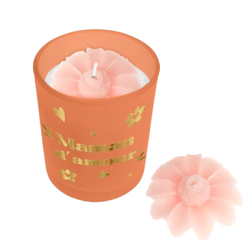 Bougie Orange Maman d'amour