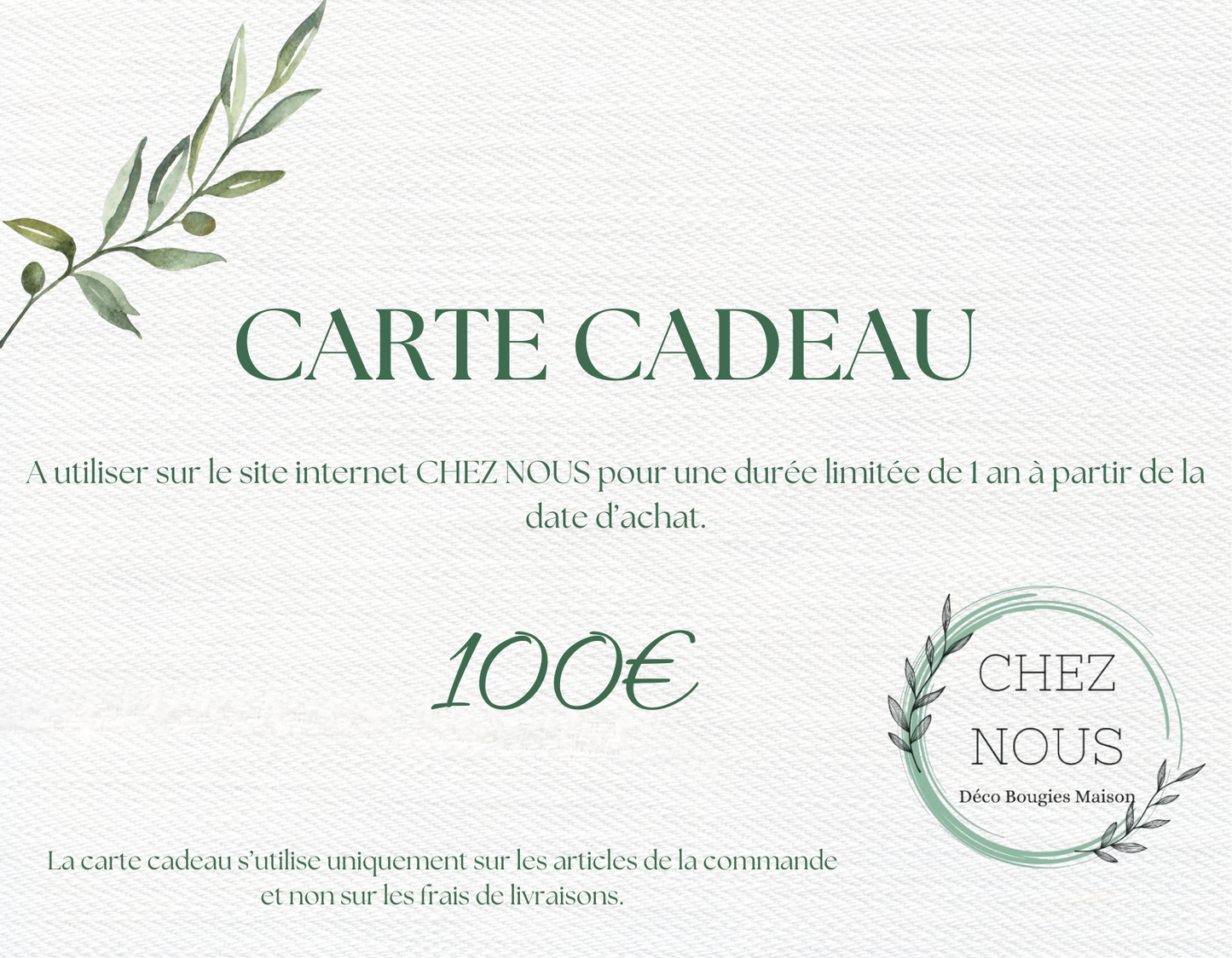 Carte Cadeau CHEZ NOUS