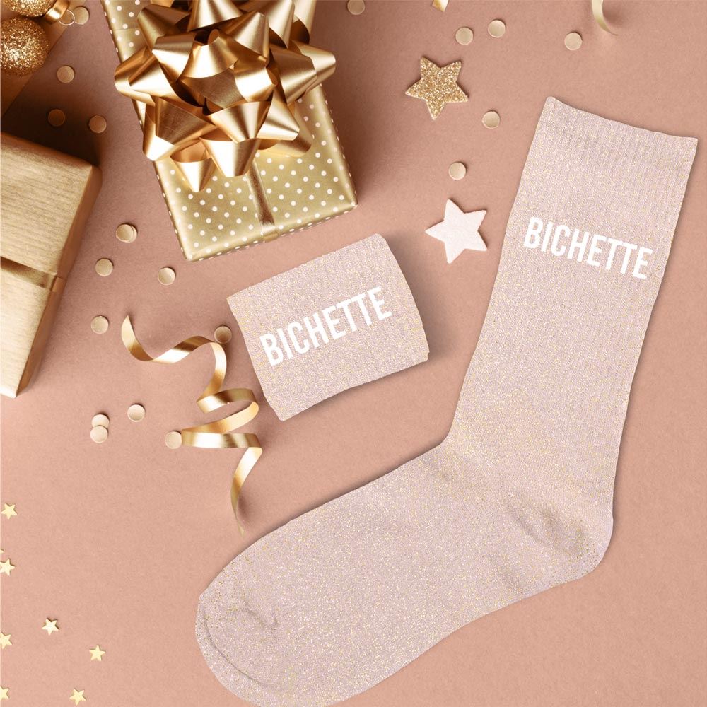 Chaussette Paillette Bichette rose