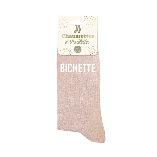 Chaussette Paillette Bichette rose