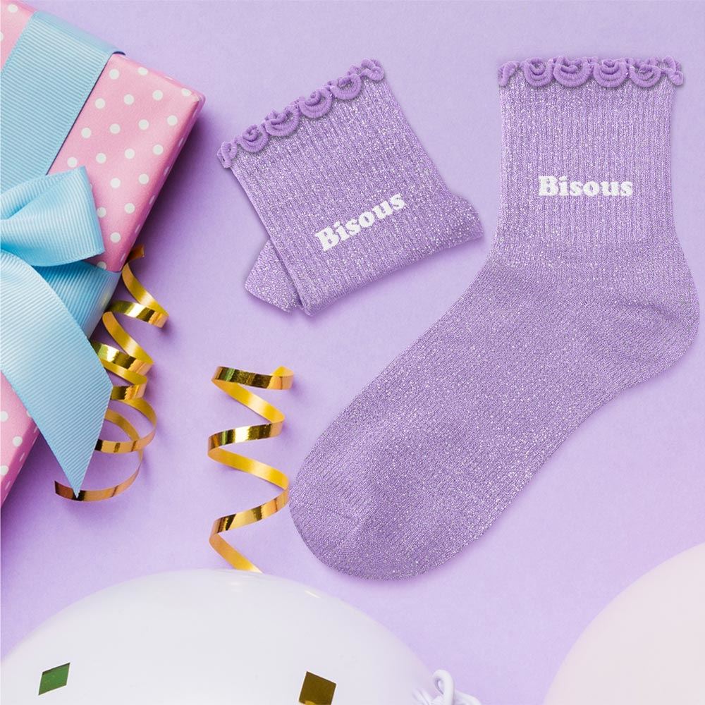 Chaussette Paillette Bisous Enfant  30/35