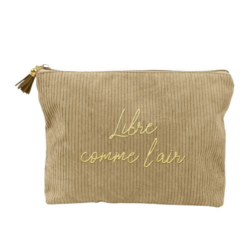 Pochette Velours Cotele "Libre Comme L'Air"