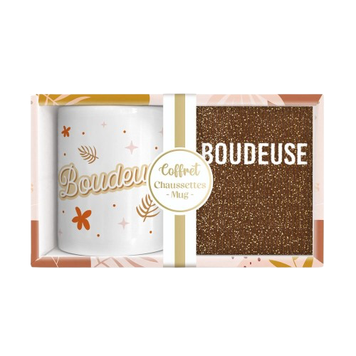 Coffret Mug/Chaussettes Paillettes Boudeuse