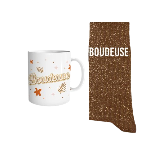 Coffret Mug/Chaussettes Paillettes Boudeuse