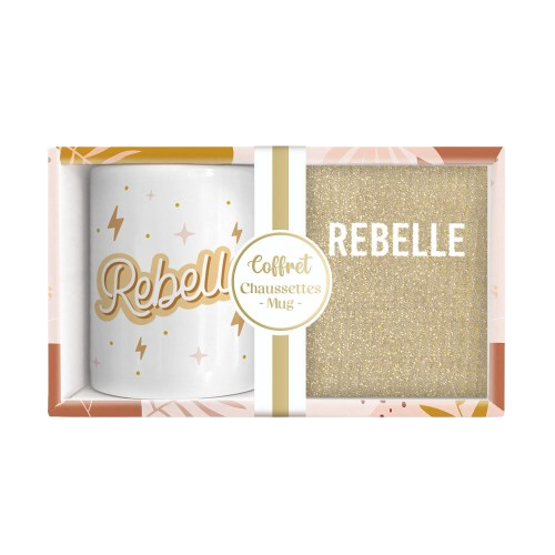 Coffret Mug/Chaussettes Paillettes Rebelle