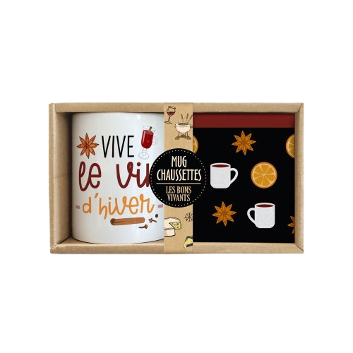 Coffret Mug/Chaussettes "Vive le vin d'hiver"