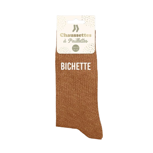 Chaussette Paillette Bichette Marron