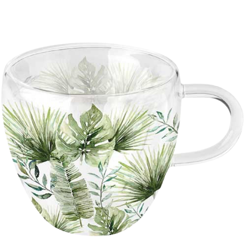 Tasse Double Paroi Feuilles