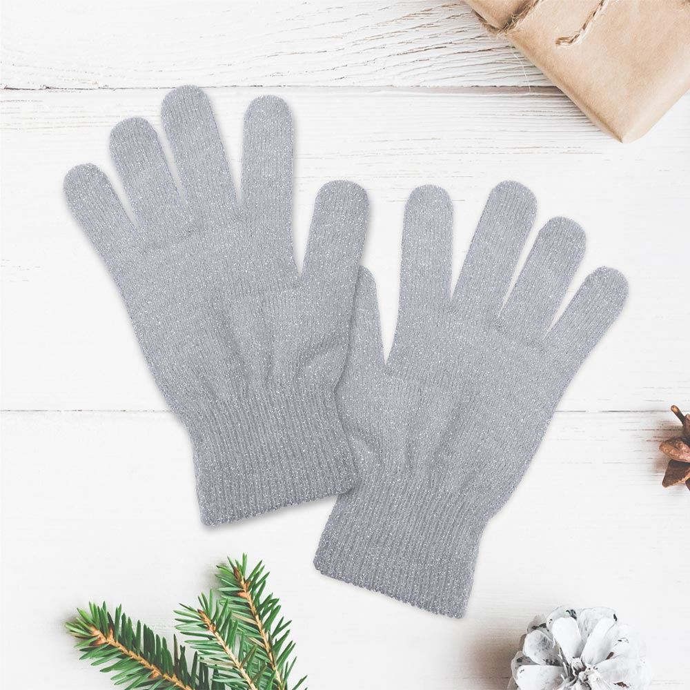 Gants Hiver à Paillette Gris