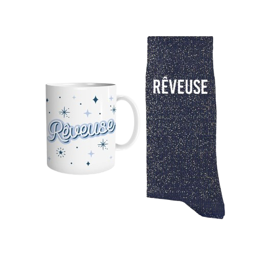 Coffret Mug/Chaussettes Paillettes Reveuse